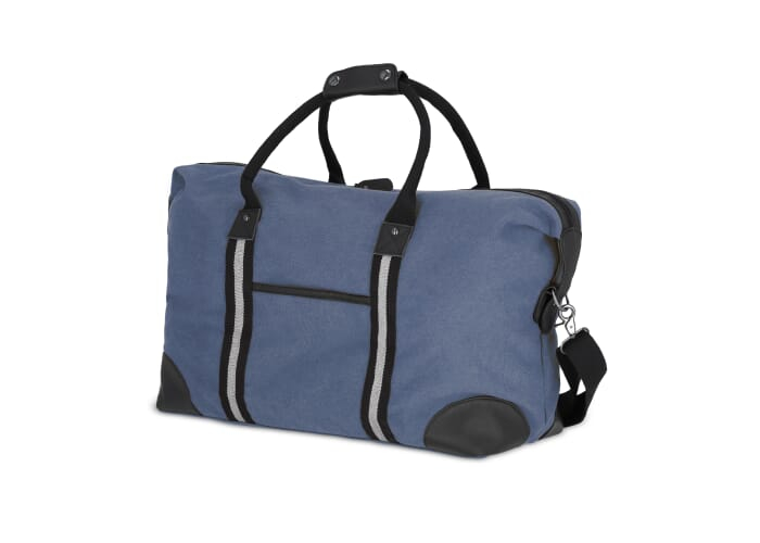 Sac week-end promotionnel en toile recyclée Harper Bleu Foncé